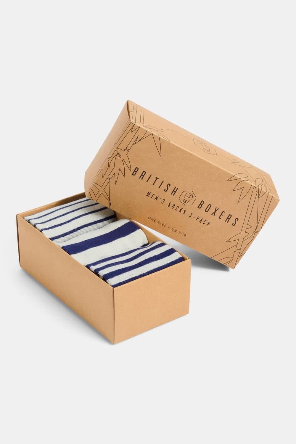 British Boxers British Boxers Men's Three-Pair "Skyscraper" Bamboo Socks