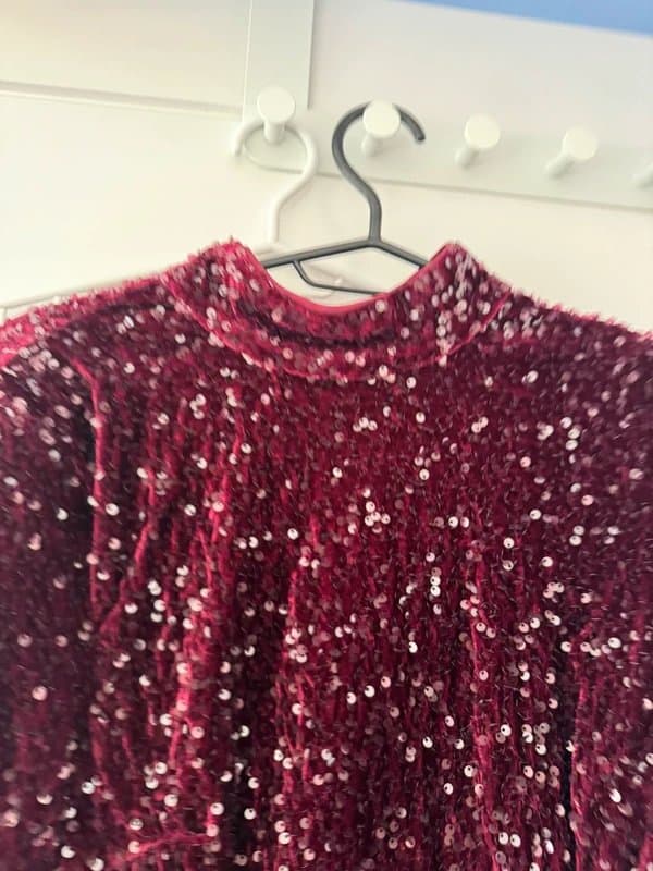 ASOS ASOS Luxe burgundy sequin maxi dress