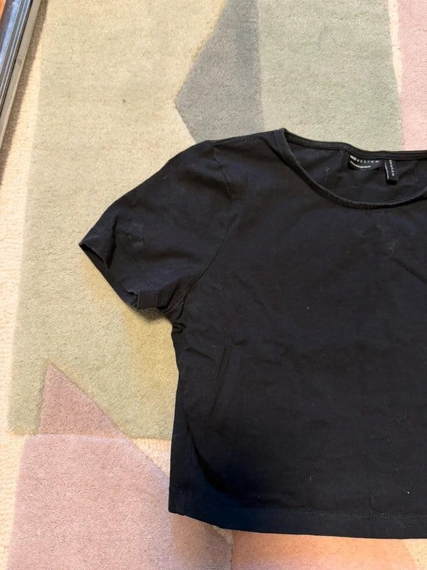 ASOS Black Cropped Baby Tee - Size 12