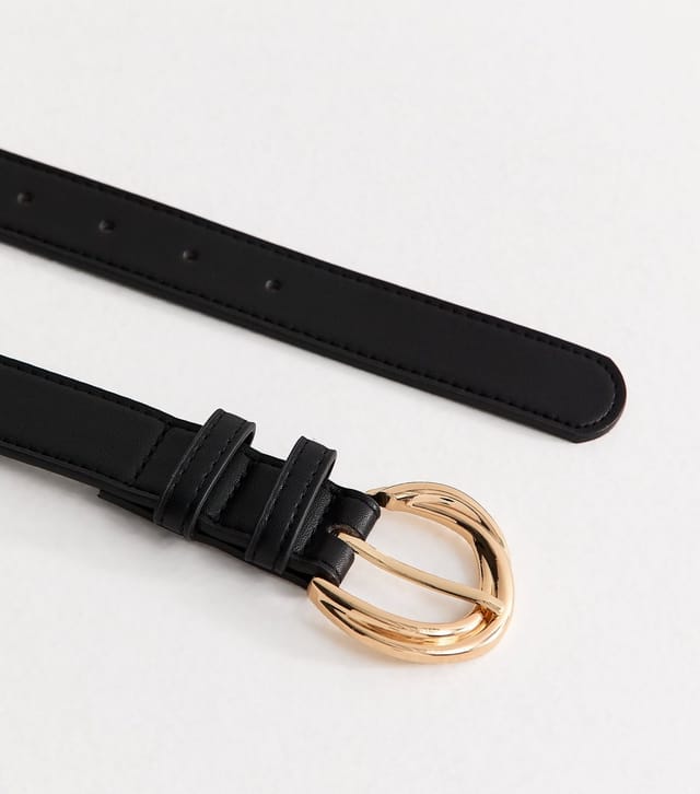 New Look Black Faux Leather Double Twist Buckle Belt New Look - 3