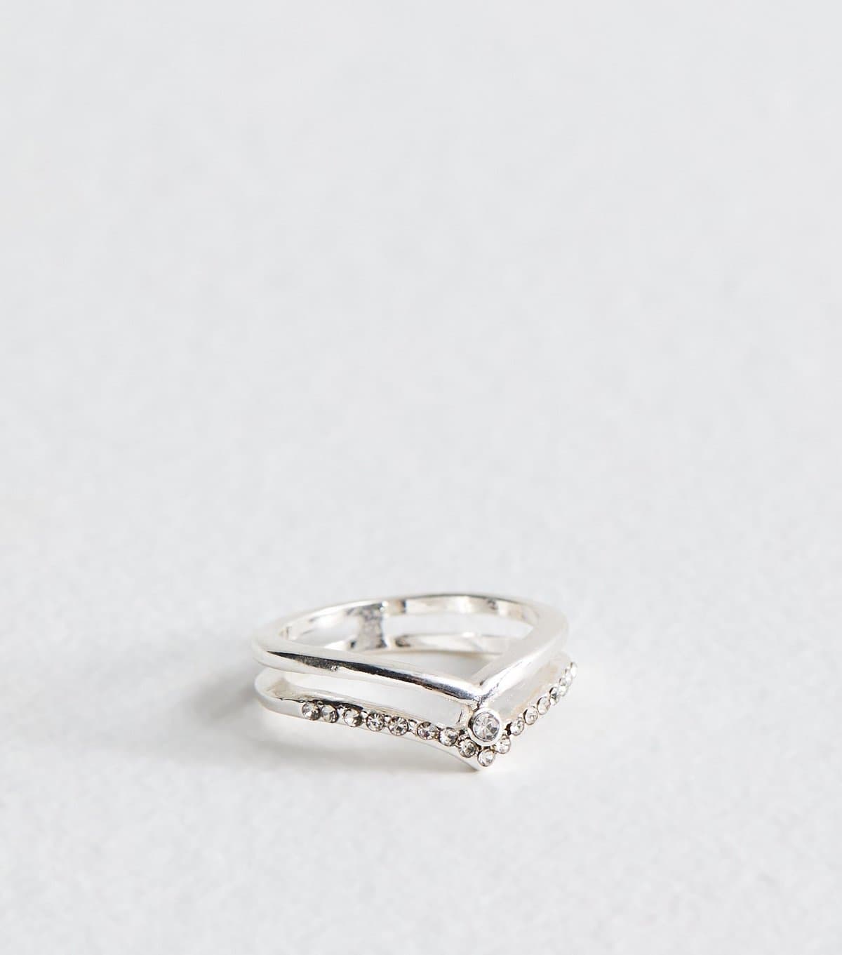 New Look Silver Tone Wishbone Ring New Look