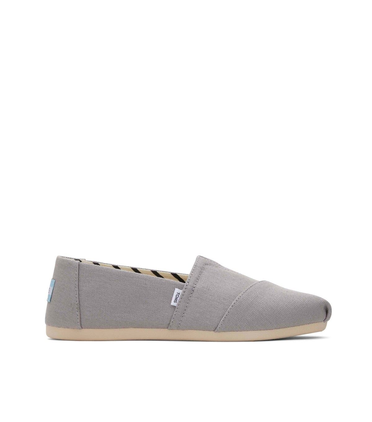 TOMS Women's Pale Grey Canvas Slip On Espadrilles Toms New Look