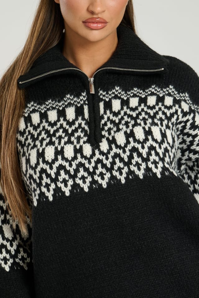 South Beach South Beach Women's Fairisle Rolle Neck Jumper - 2