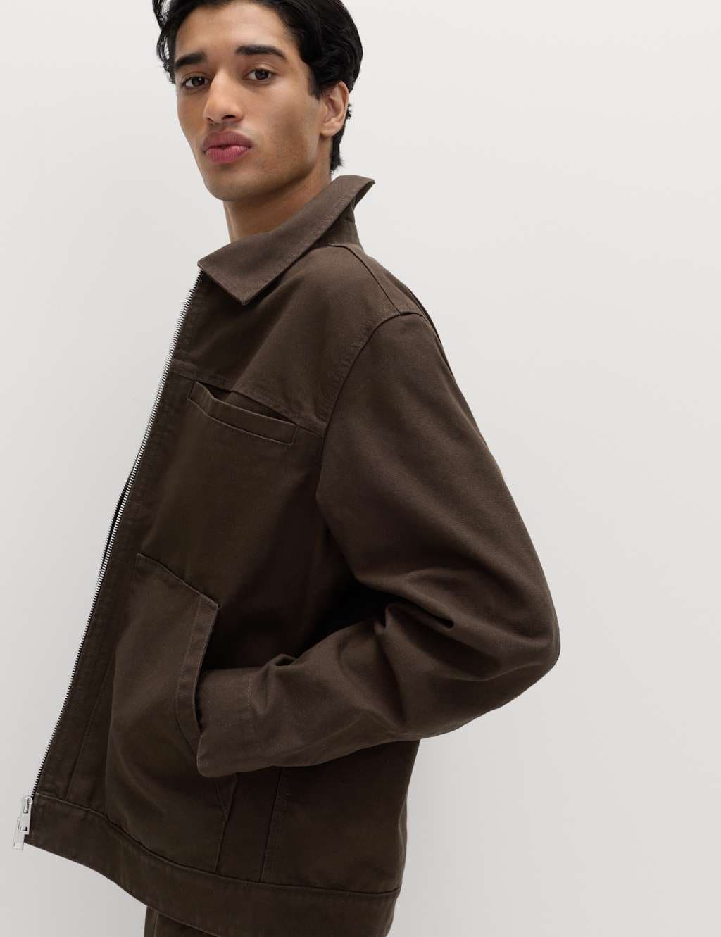 Marks & Spencer M&S Classic Harrington Jacket in Bitter Chocolate