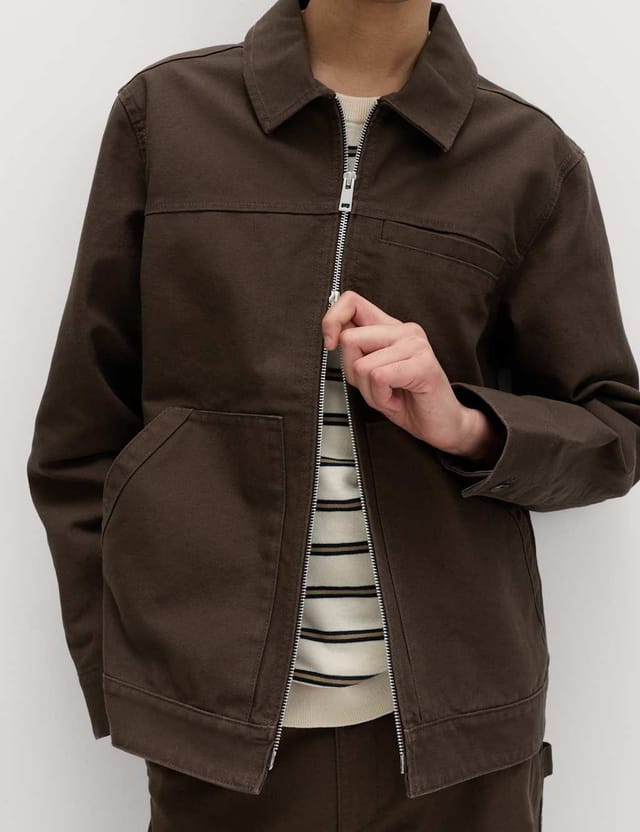 Marks & Spencer M&S Canvas Harrington Jacket Bitter Chocolate - 2