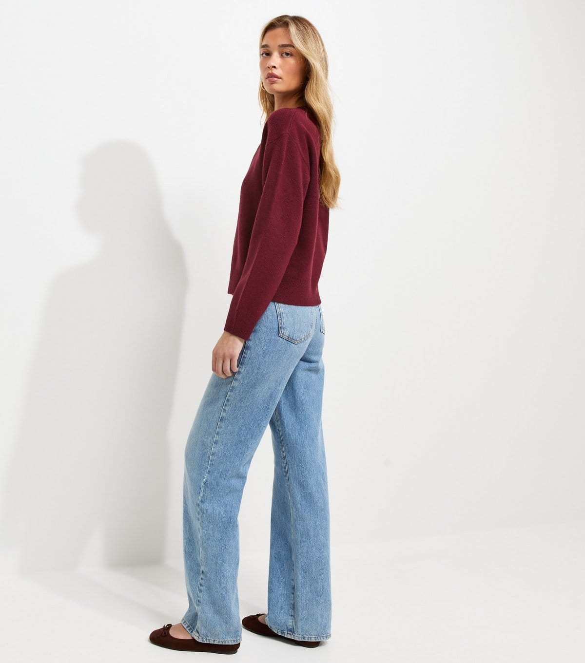 New Look Women's Tall Dark Burgundy Midweight Crew Neck Jumper New Look - 4