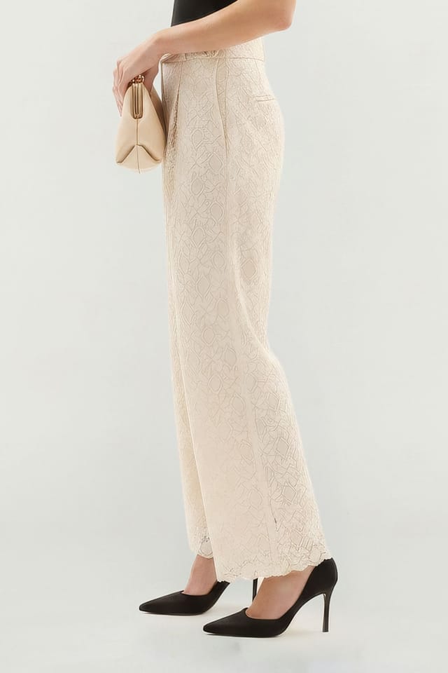 Lily and Lionel Lily and Lionel Women's Calipo Lace Trouser in Ivory - 2
