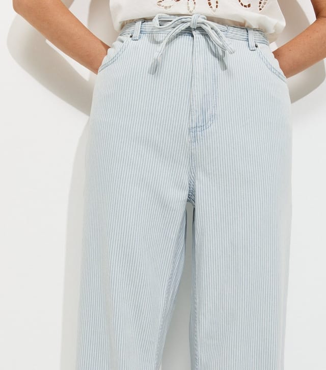 New Look Women's Tall Light Blue Stripe Denim Trousers New Look - 2