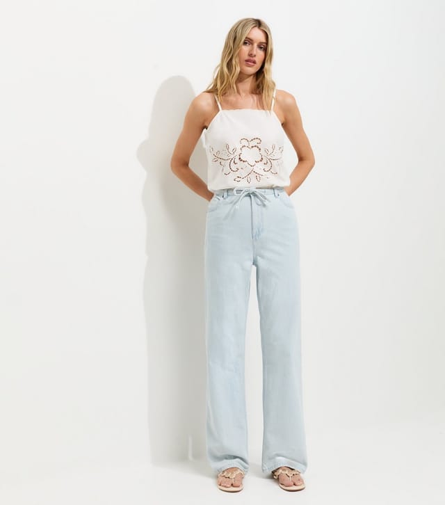 New Look Women's Tall Light Blue Stripe Denim Trousers New Look - 3