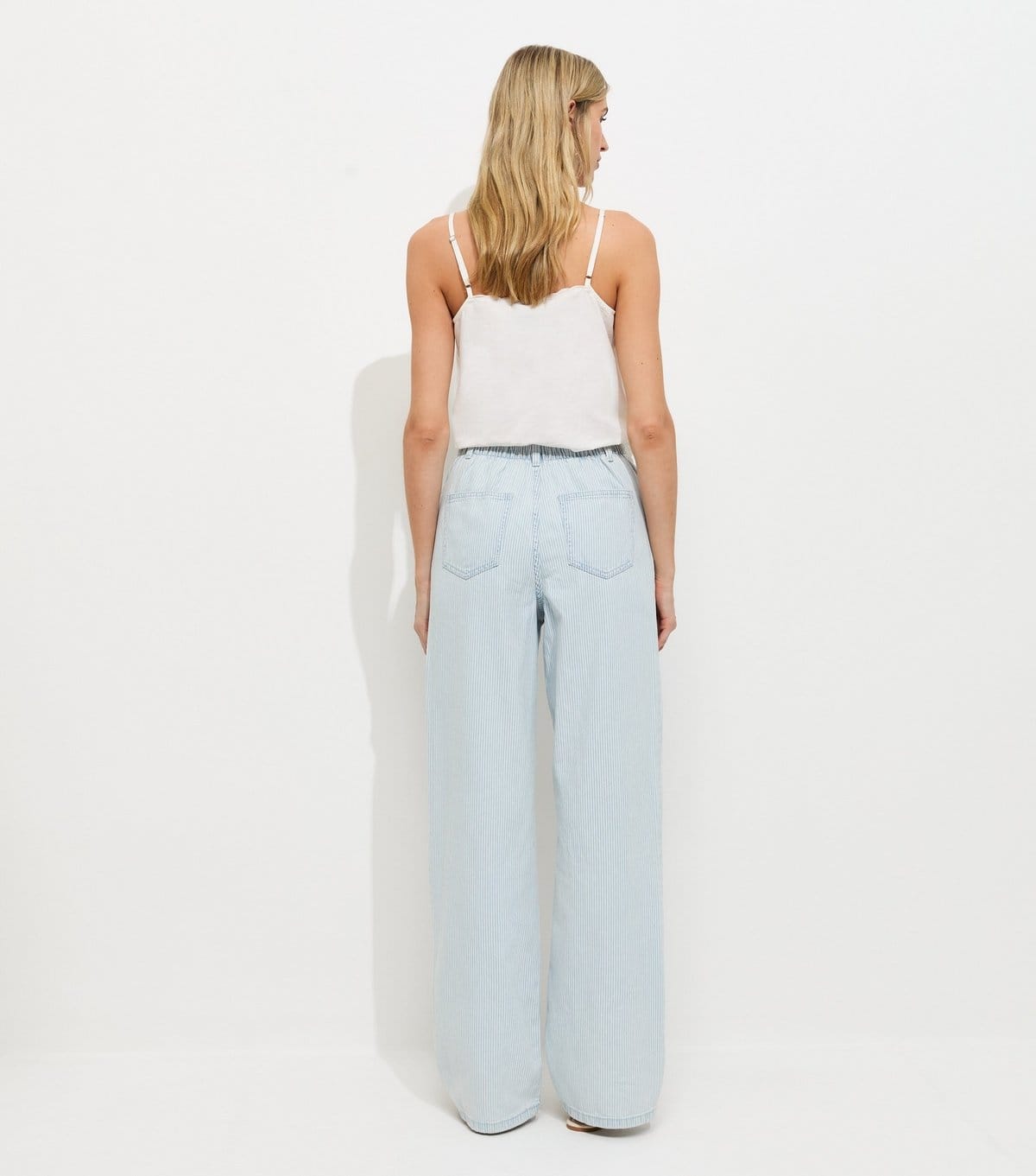 New Look Women's Tall Light Blue Stripe Denim Trousers New Look - 4