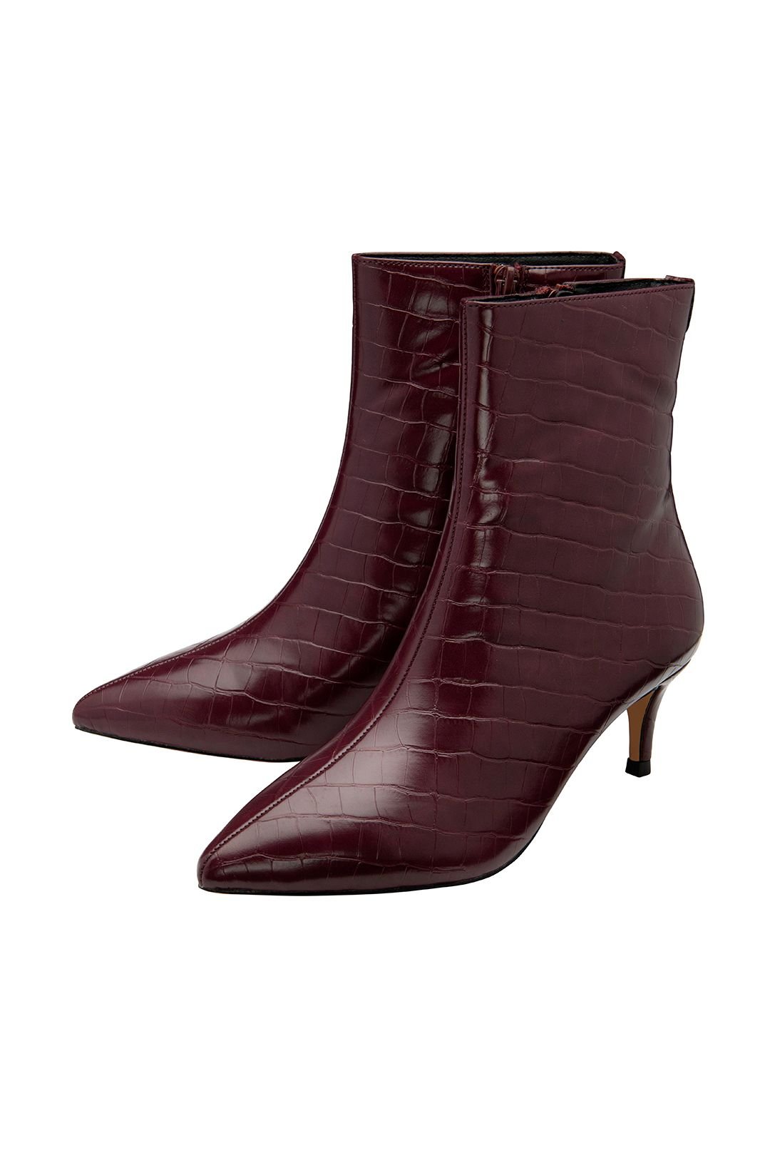 Ravel Ravel Women's 'Currans' Kitten Heel Ankle Boots in Burgundy - 2