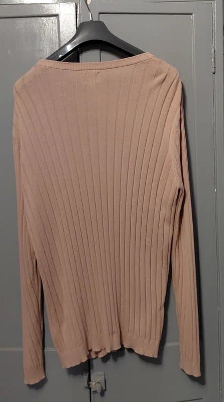 ASOS Design ASOS Salmon Pink Ribbed Crew Neck Jumper