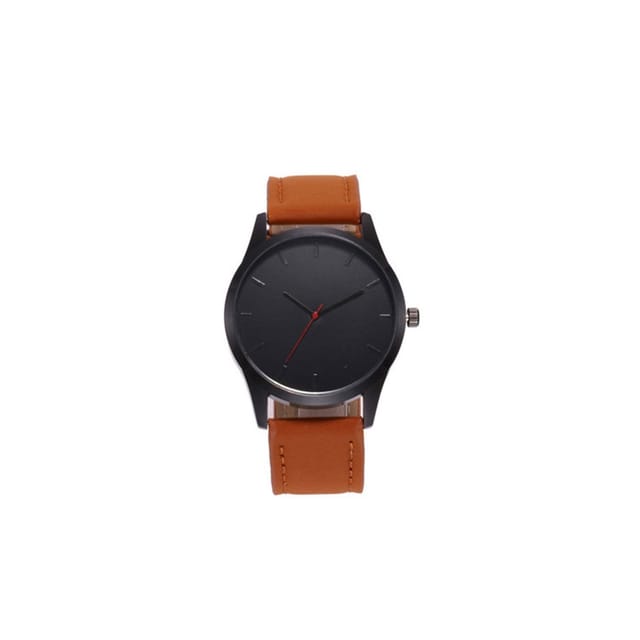 Lovii Lovii Men's Men Minimalist Suede Leather Watch Classic Casual Wristwatch in Brown - 2