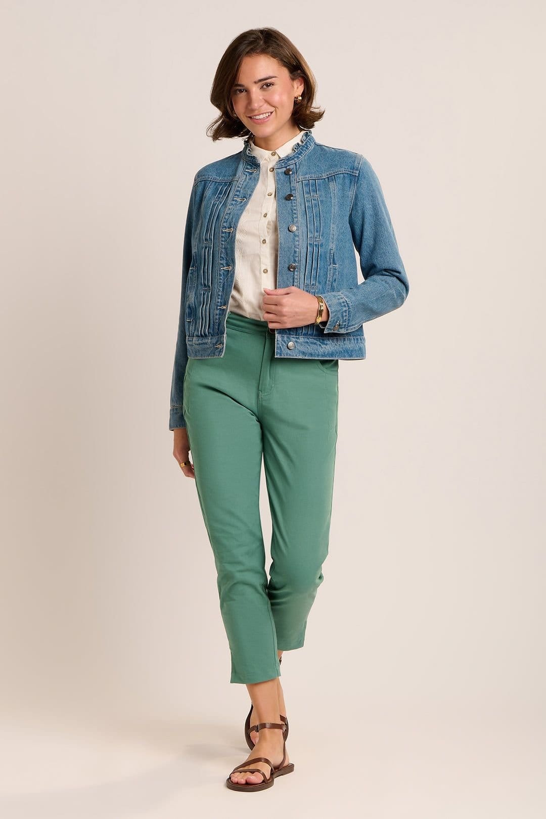 Brakeburn Brakeburn Women's RUFFLE NECK JACKET in Blue - 4