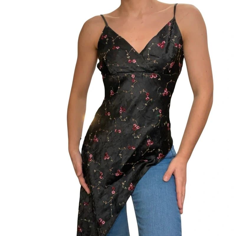Vintage Y2k vintage asymmetrical cami top with an open side