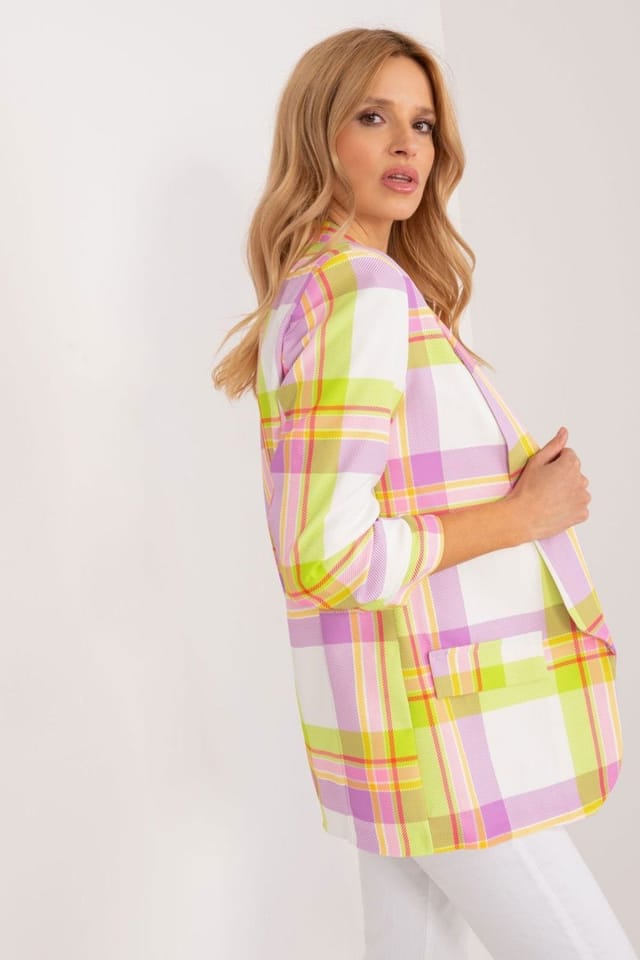 Love Lace Love Lace Women's Check Print Lined Blazer Jacket - 2