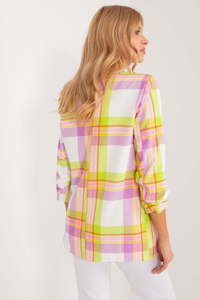 Love Lace Love Lace Women's Check Print Lined Blazer Jacket - 3