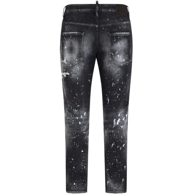 Dsquared2 Dsquared2 Men's Skater Jean Paint Splatter Black Wash Jeans - 2