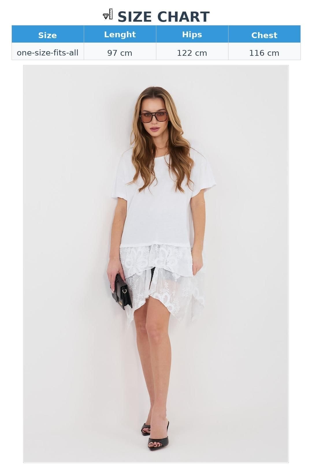 Love Lace Love Lace Women's Boho Cotton Blouse with Embroidered Ruffle in White - 4