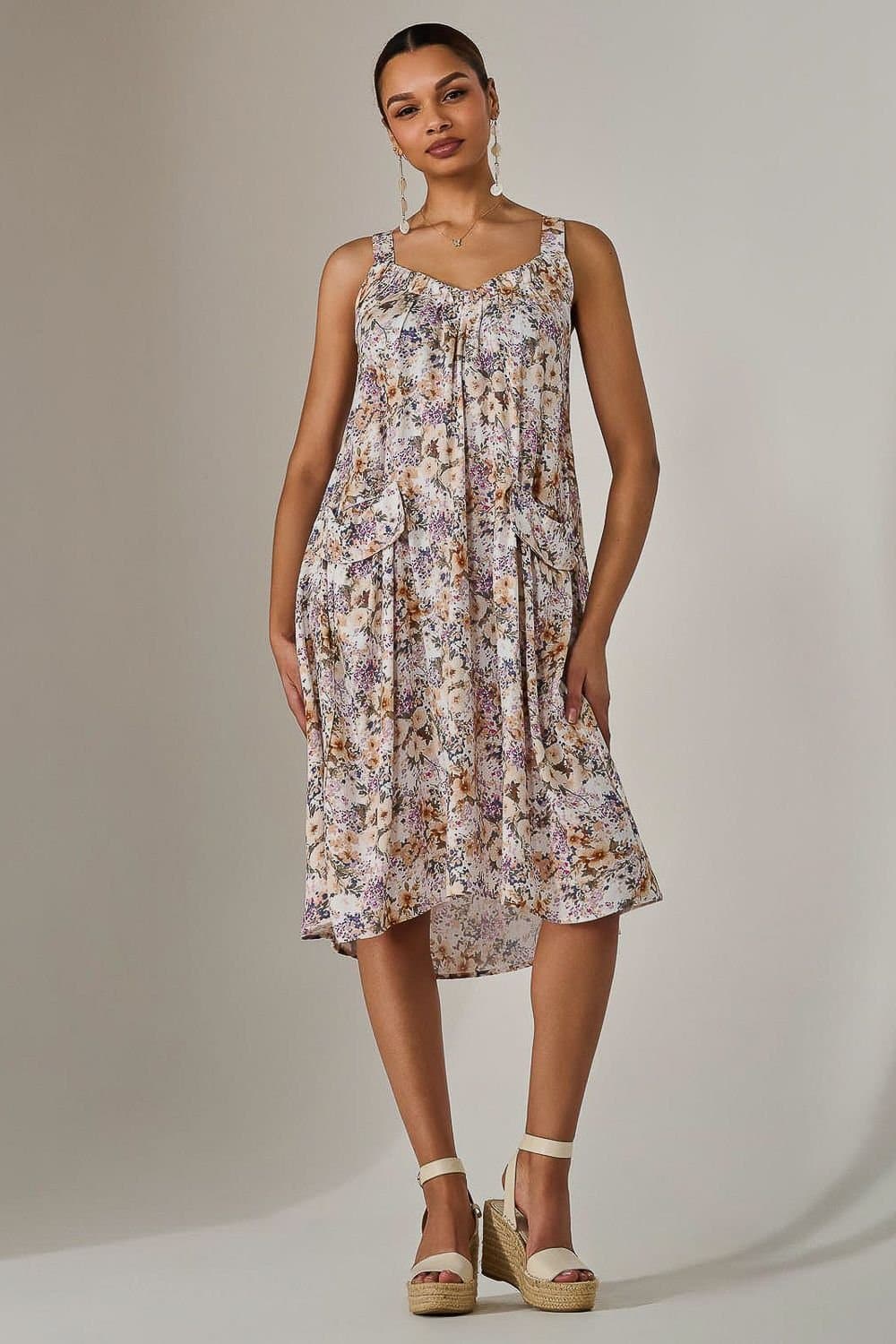 Jolie Moi Jolie Moi Women's A-Line Pocket Smock Dress