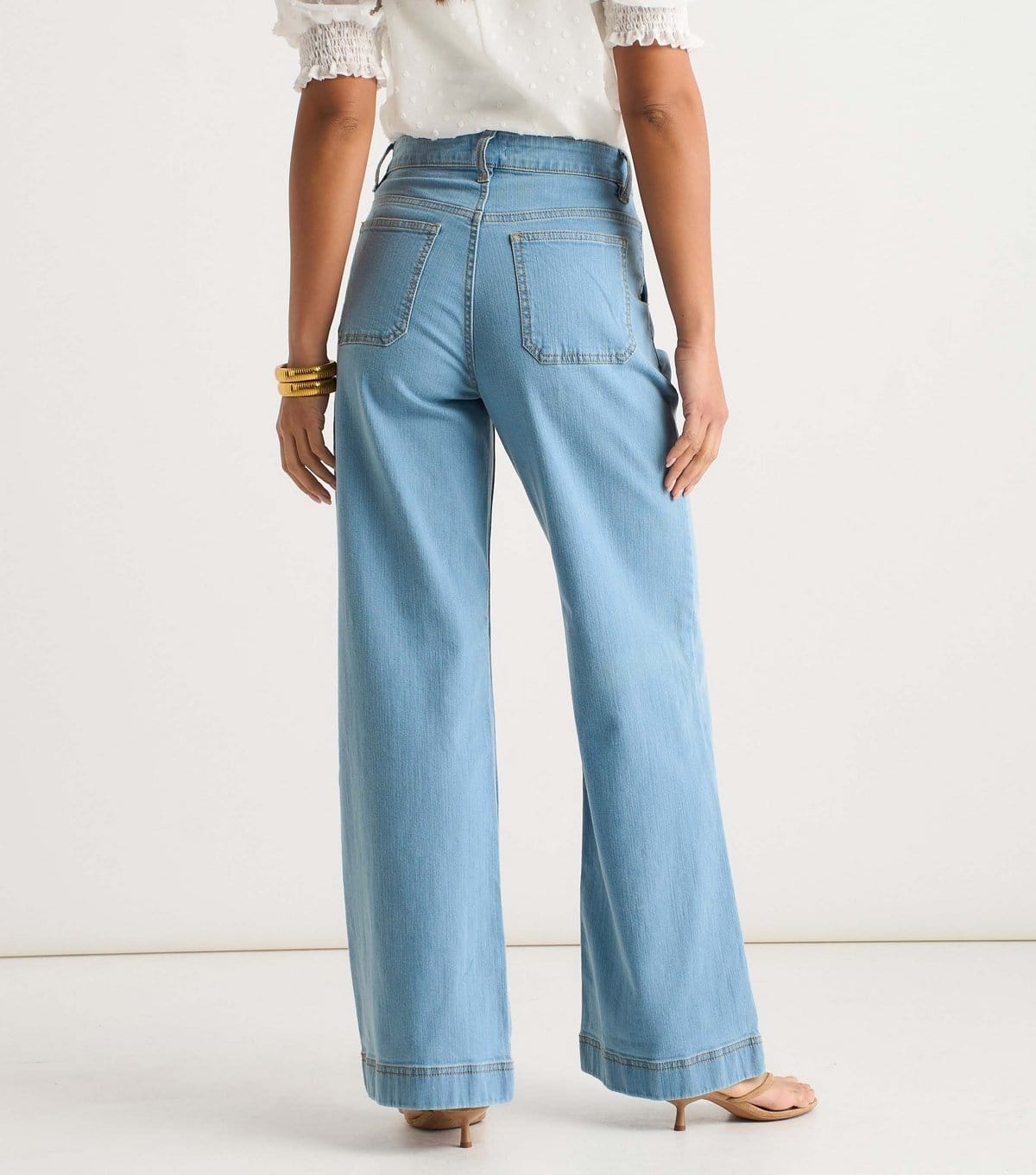 Gini London Women's Light Blue Pleated Leg Jeans Gini London New Look - 4