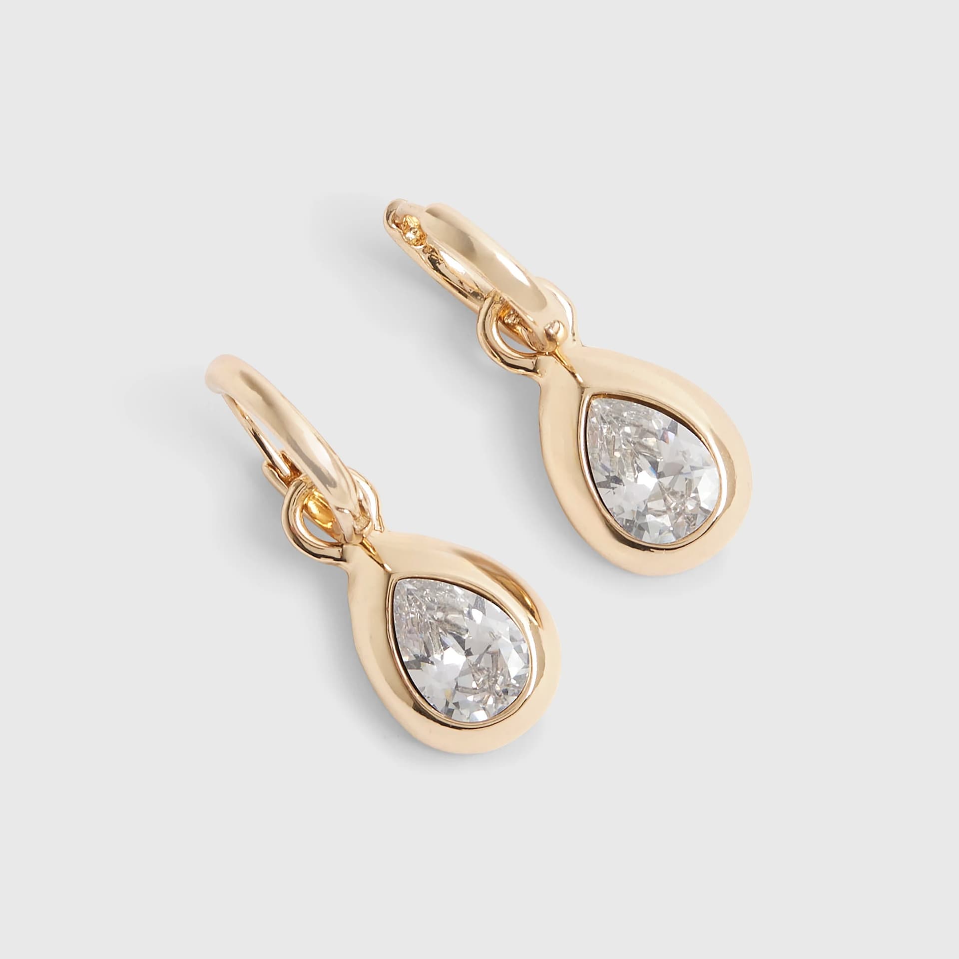 River Island River Island Womens Gold Diamond Simulant Tear Drop Earrings