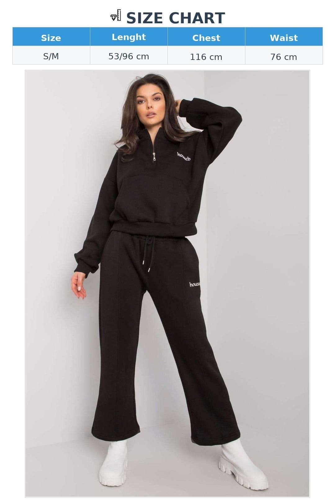 Love Lace Love Lace Women's Long Sleeve Sweatshirt & Tie Waist Jogger Set in Black - 4