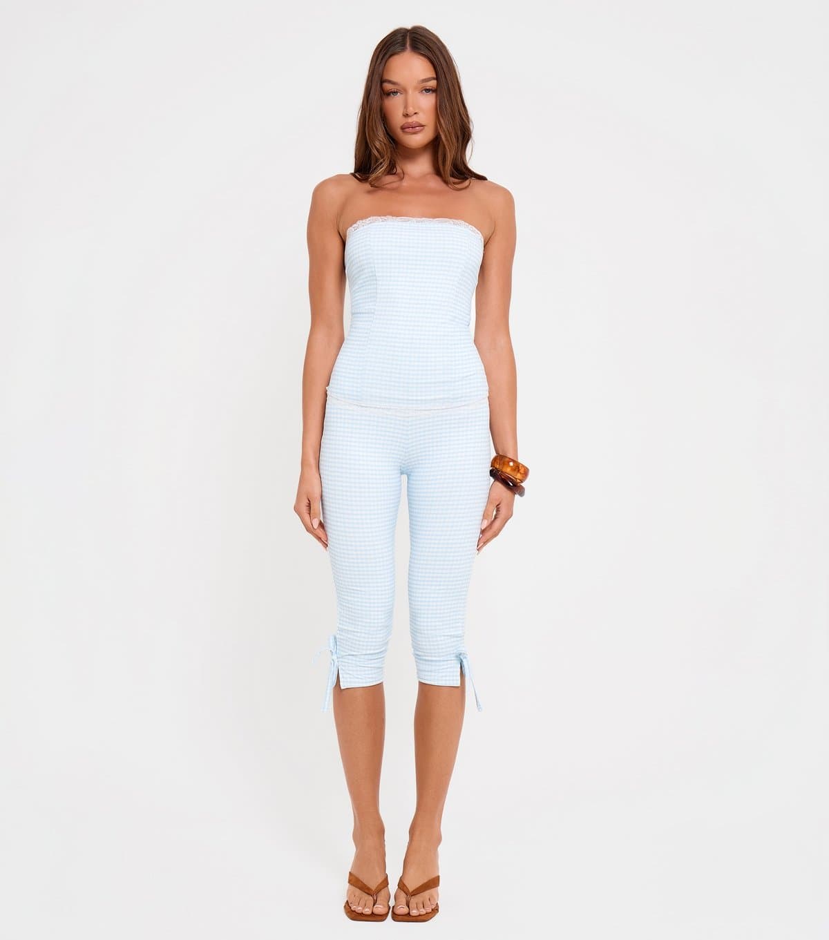 Public Desire Women's Gingham Capri Pant Public Desire New Look