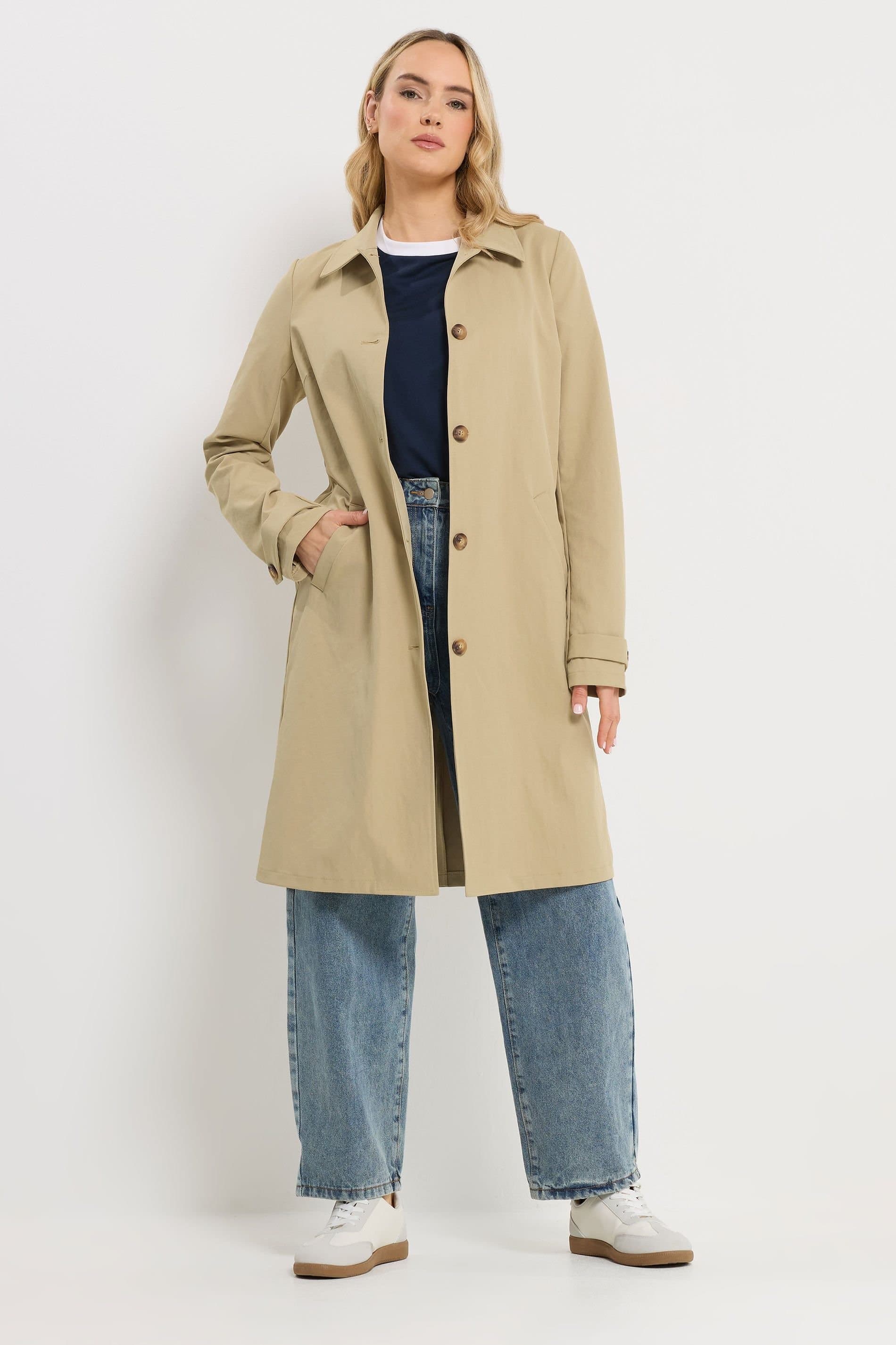 Long Tall Sally Long Tall Sally Women's Tall Button Car Coat in Stone