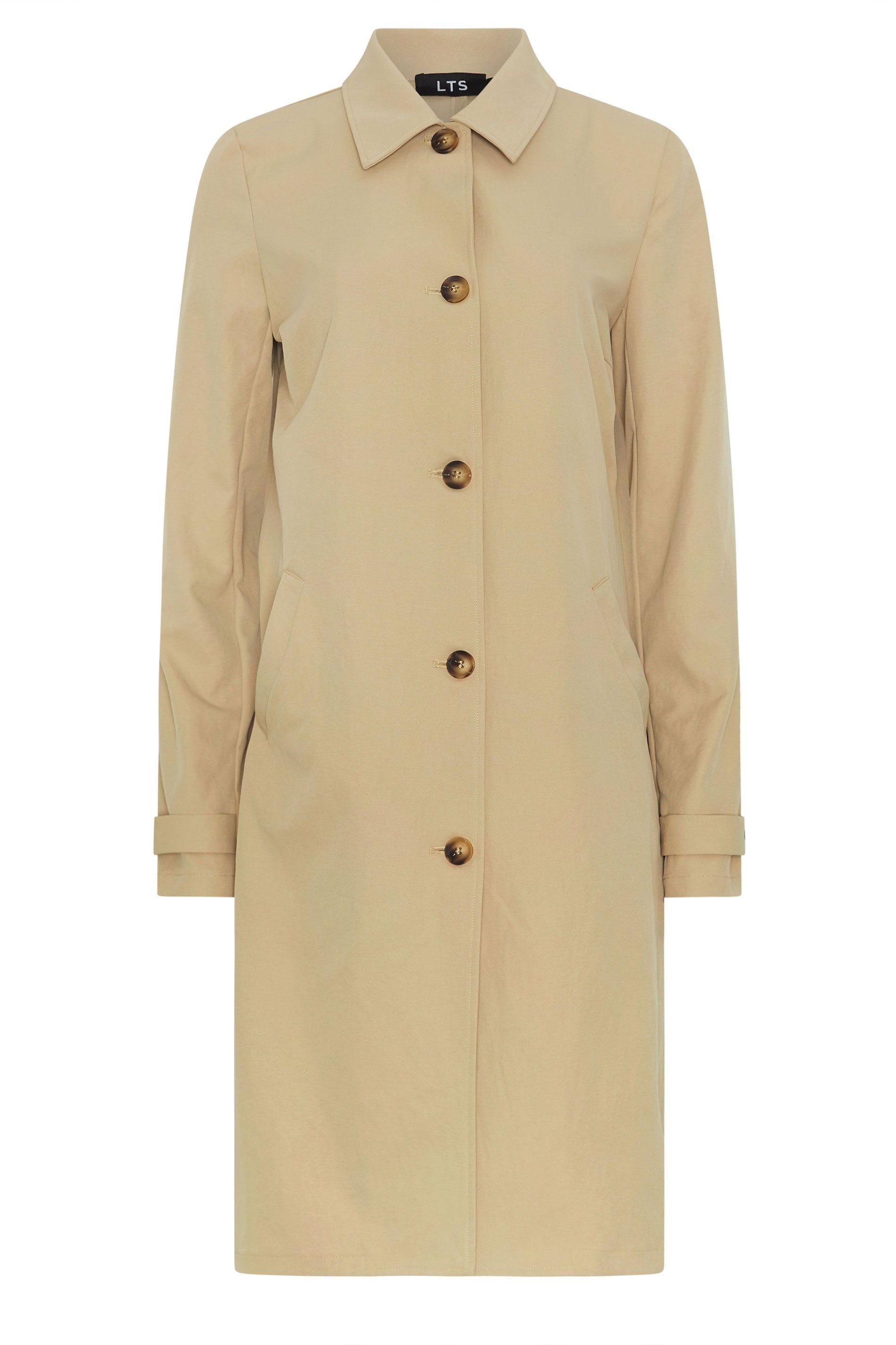 Long Tall Sally Long Tall Sally Women's Tall Button Car Coat in Stone - 2