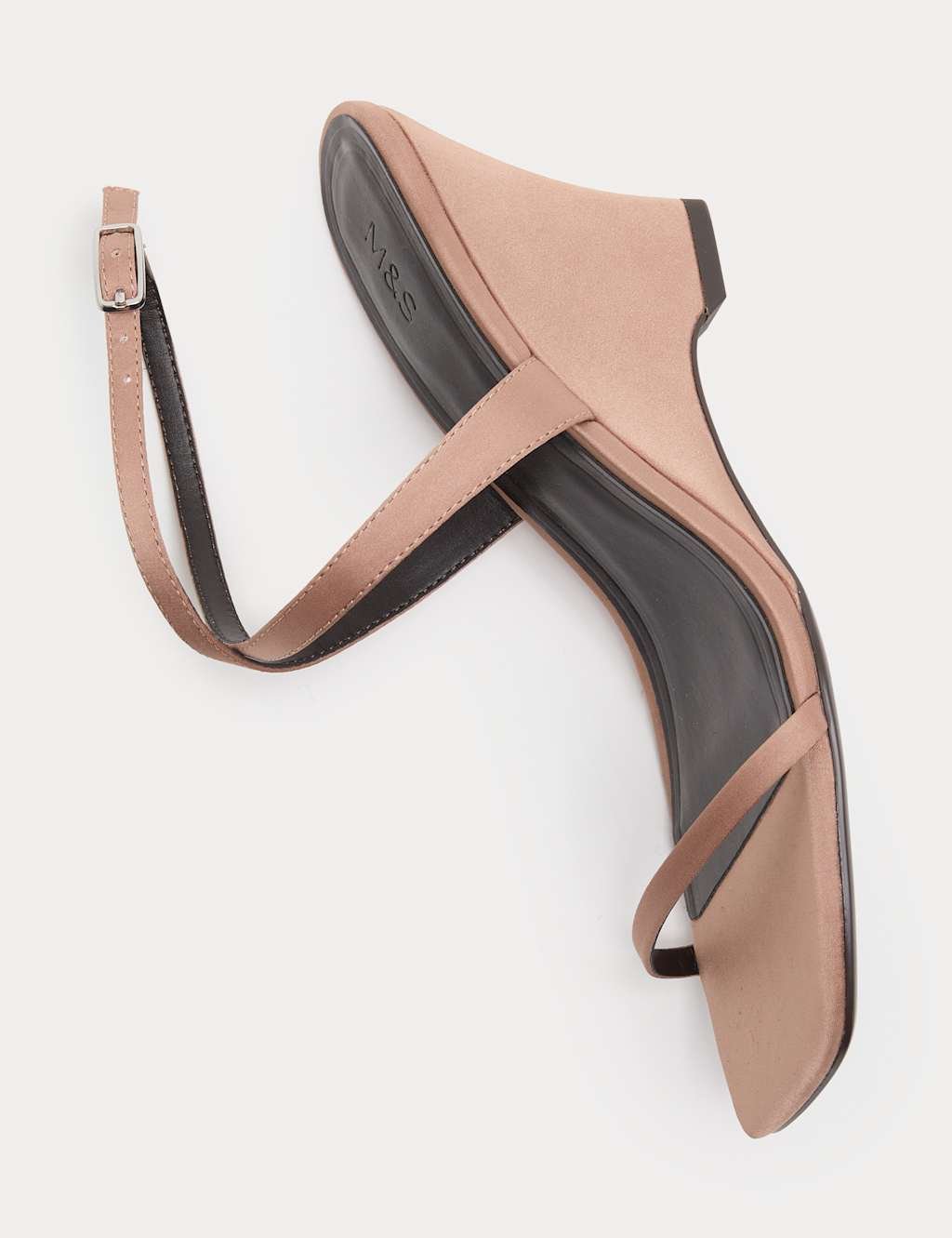 Marks & Spencer M&S Satin Strappy Wedge Heel Sandals Mink - 2