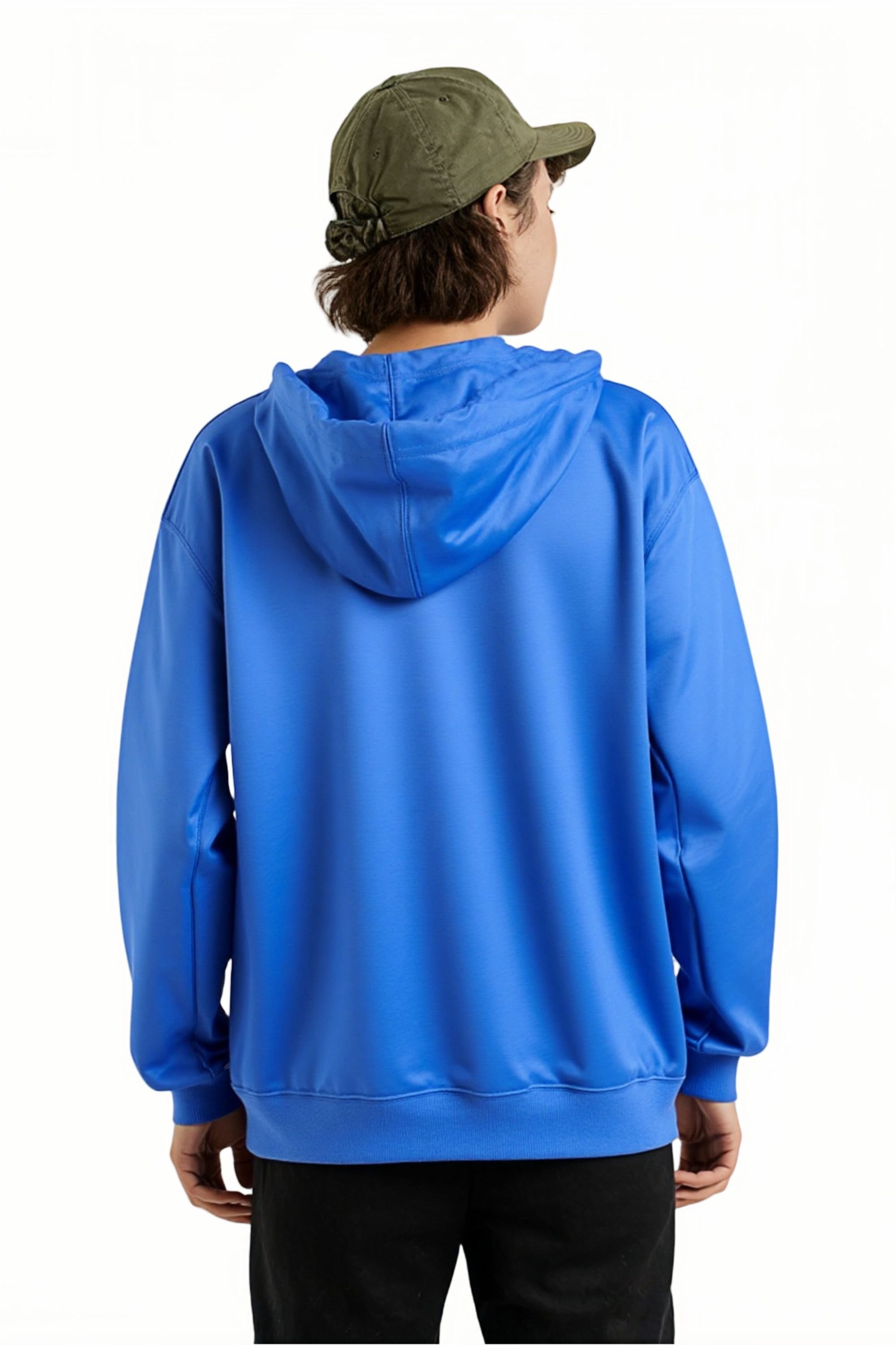 SweetLook SweetLook Men's Plain Full Zip Up Polyester Hoodies for Men Uk in Royal - 2