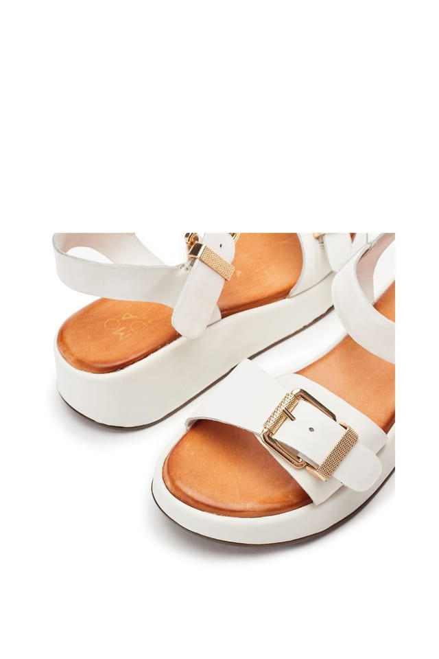 Moda In Pelle Moda In Pelle Women's 'Kaprii' Leather Flatforms in White - 3