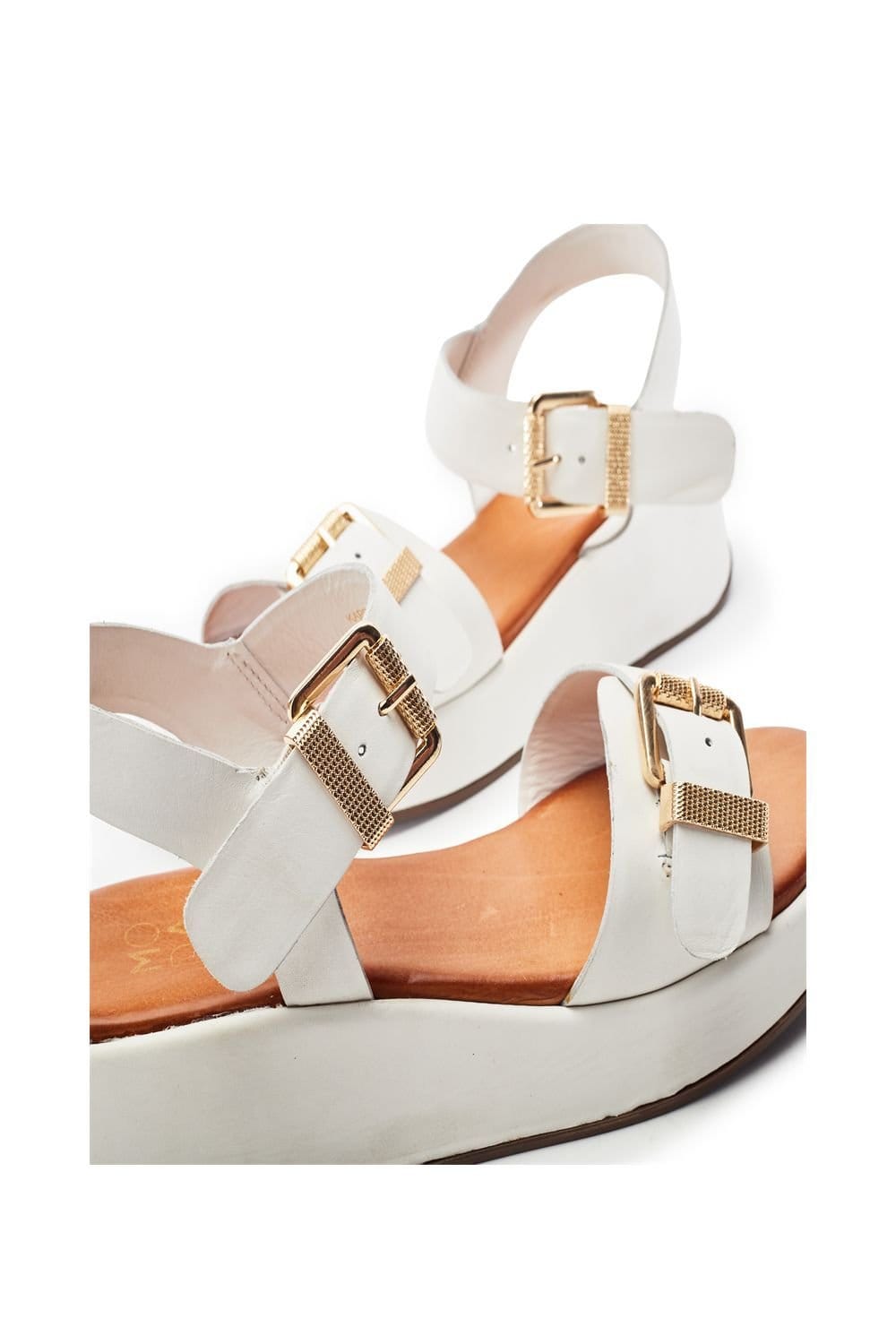 Moda In Pelle Moda In Pelle Women's 'Kaprii' Leather Flatforms in White - 4