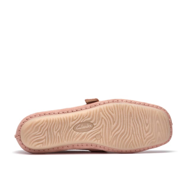 Clarks Clarks Women's Freckle T Bar Light Pink Suede T Bar Shoes, Slip Ons - 3