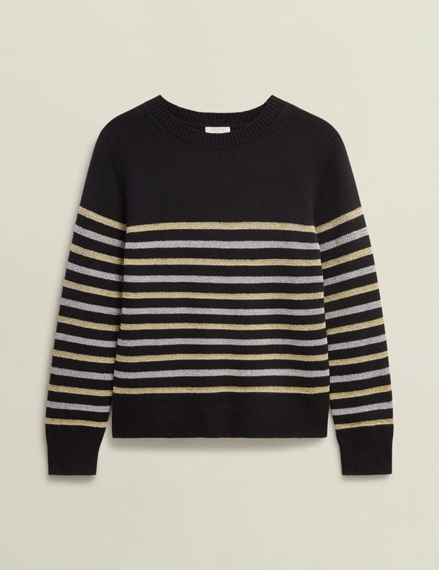 Hobbs London Hobbs London Women's Destiny Stripe Jumper in Black - 2