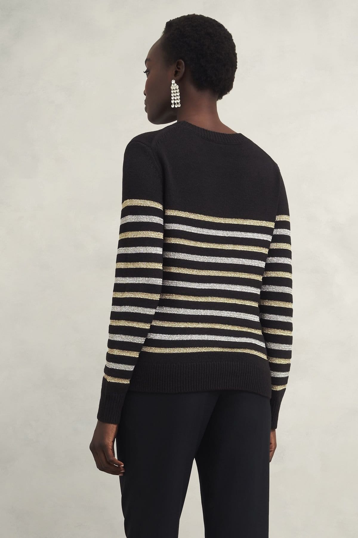 Hobbs London Hobbs London Women's Destiny Stripe Jumper in Black - 4