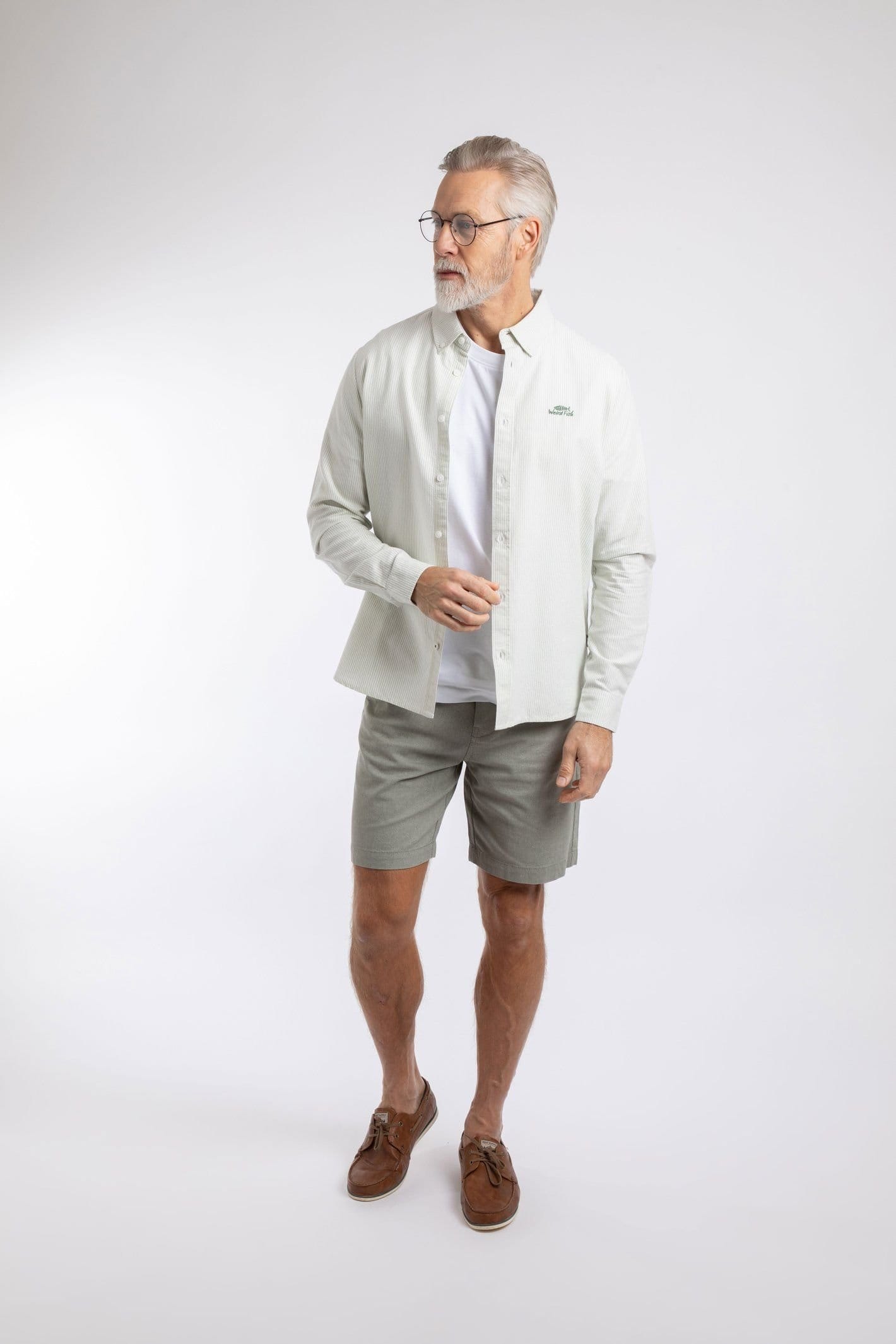 Weird Fish Weird Fish Men's Benedict Button Down Oxford Shirt in Pale Green - 4