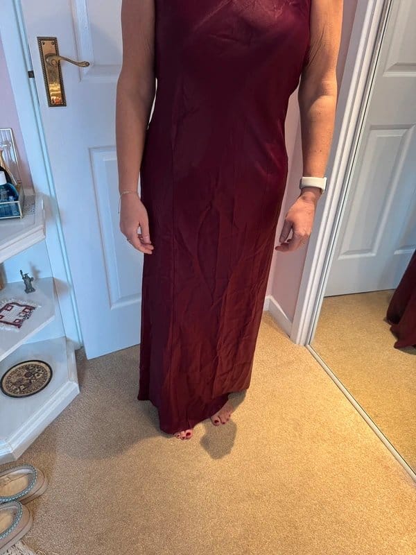 ASOS Burgundy Silk Evening Dress