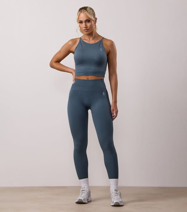 Gym King Women's Dark Blue Sculpting Seamless Leggings Gym King New Look - 2