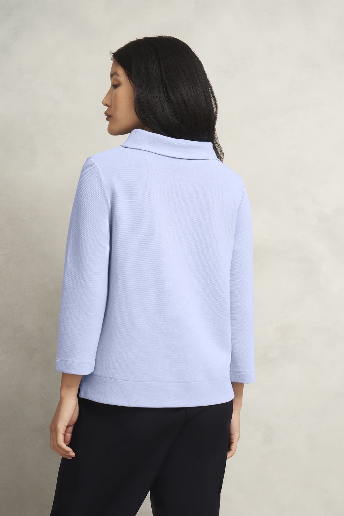 Hobbs London Hobbs London Women's Betsy Funnel Neck Top in Baby Blue - 4