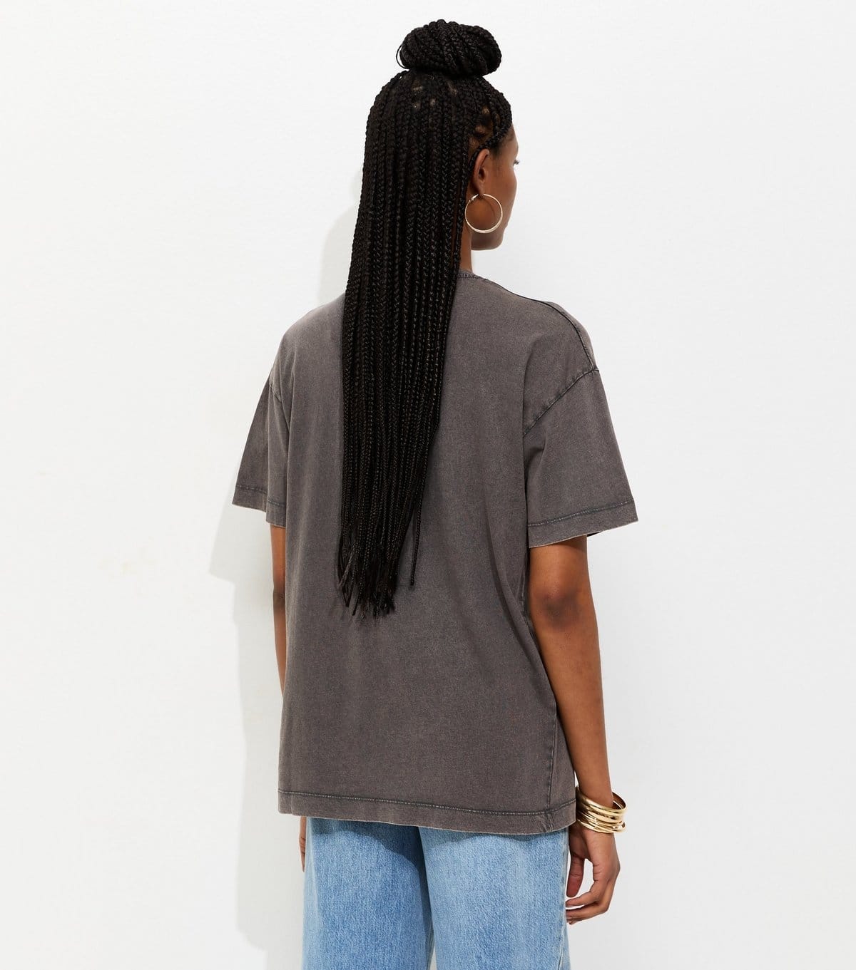 New Look Women's Dark Grey Cotton Print Cherry Print Oversized T-Shirt New Look - 4