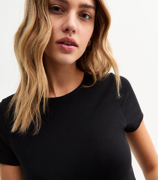 New Look Women's Black Crew Neck Short Sleeve Bodysuit New Look - 2