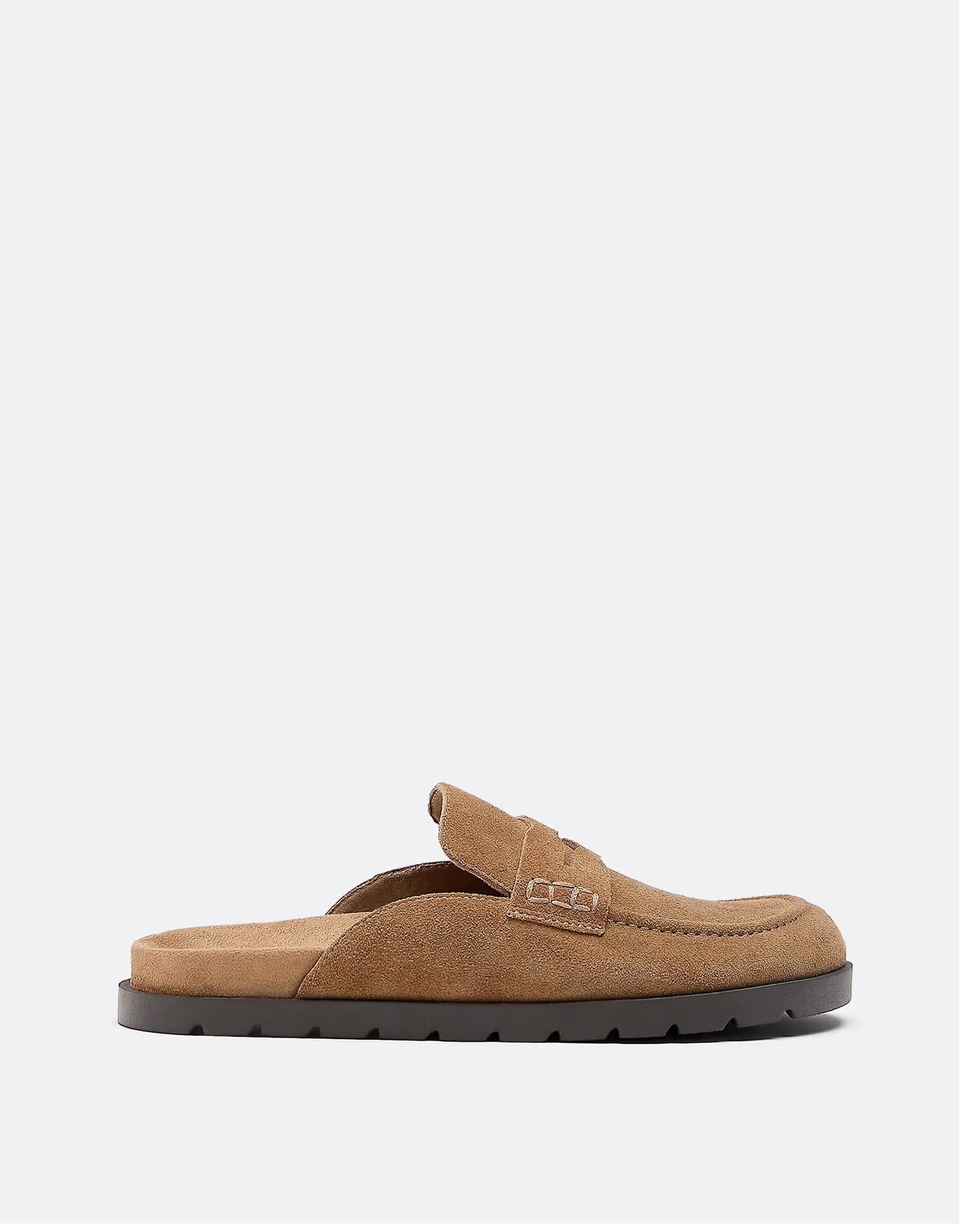 ASOS ASOS Beige Leather Loafer Clogs