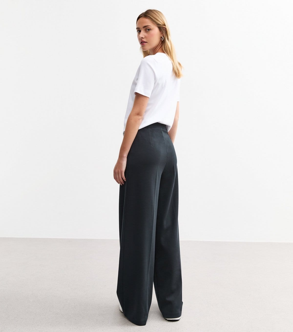 New Look Women's Navy Wide Leg Jersey Tailored Trousers New Look - 4