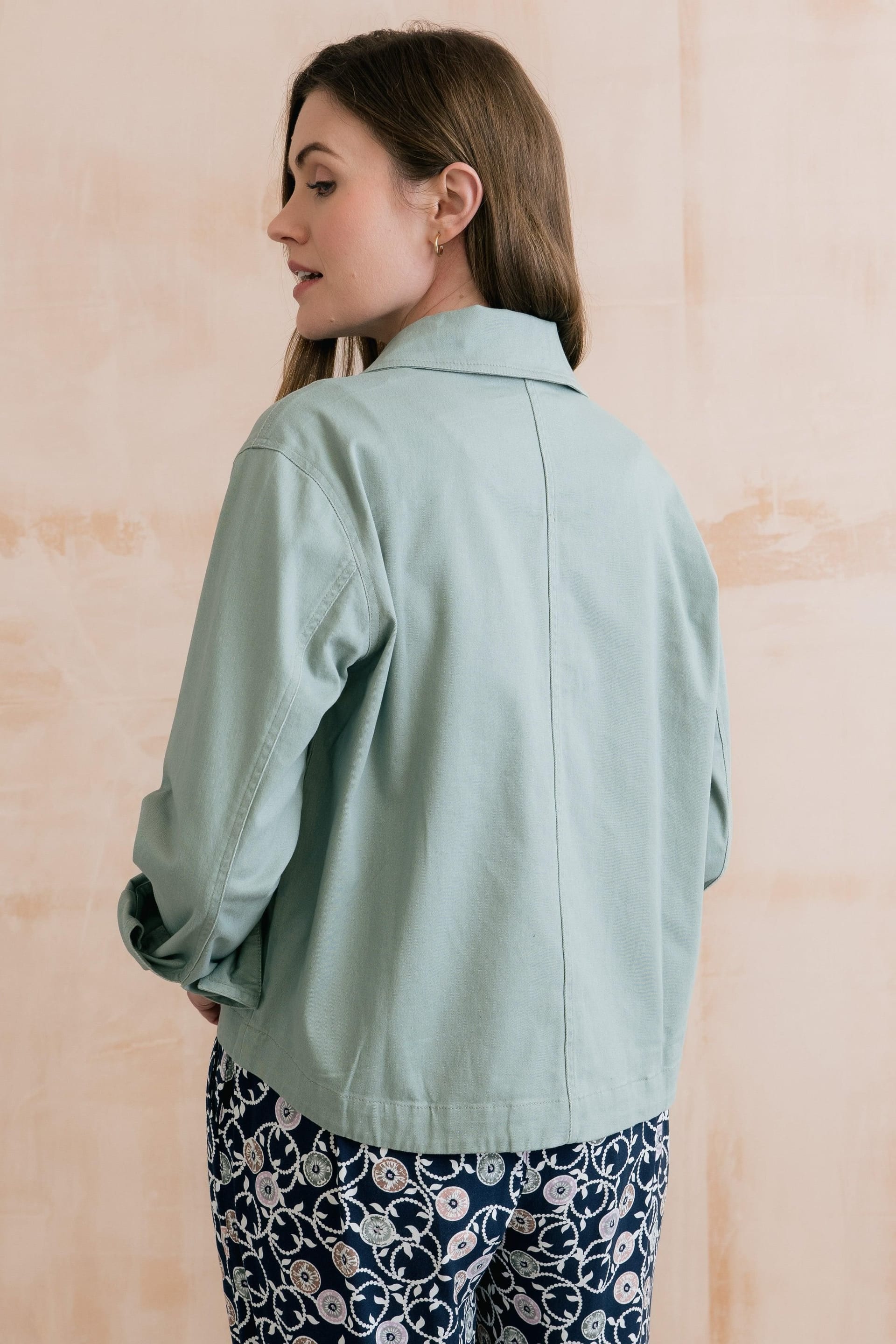 Lily & Me Lily & Me Women's Effie Stretch Cotton Twill Jacket in Green - 4