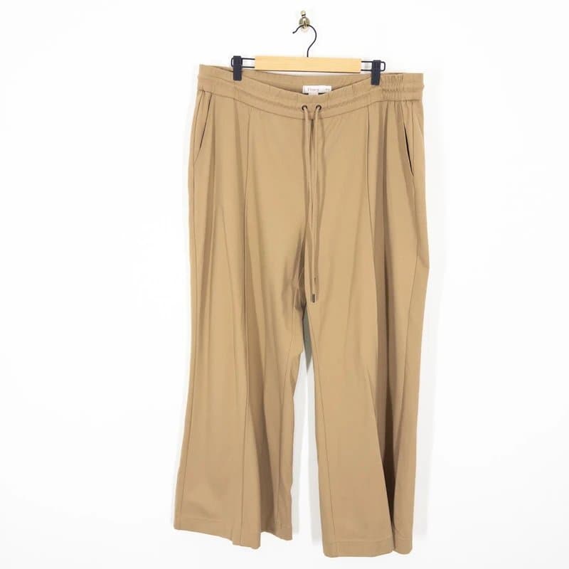 Finery Finery Shirley Wide Leg Ponte Trousers Size 22 NEW Short Jogger Beige