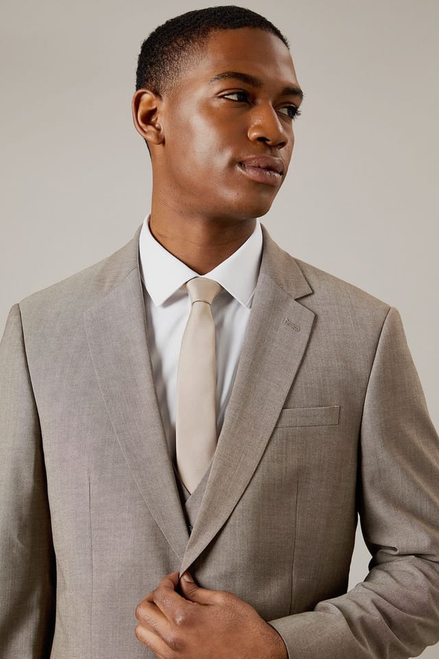 Burton Burton Men's Light Brown Tailored Fit Suit Jacket - 3