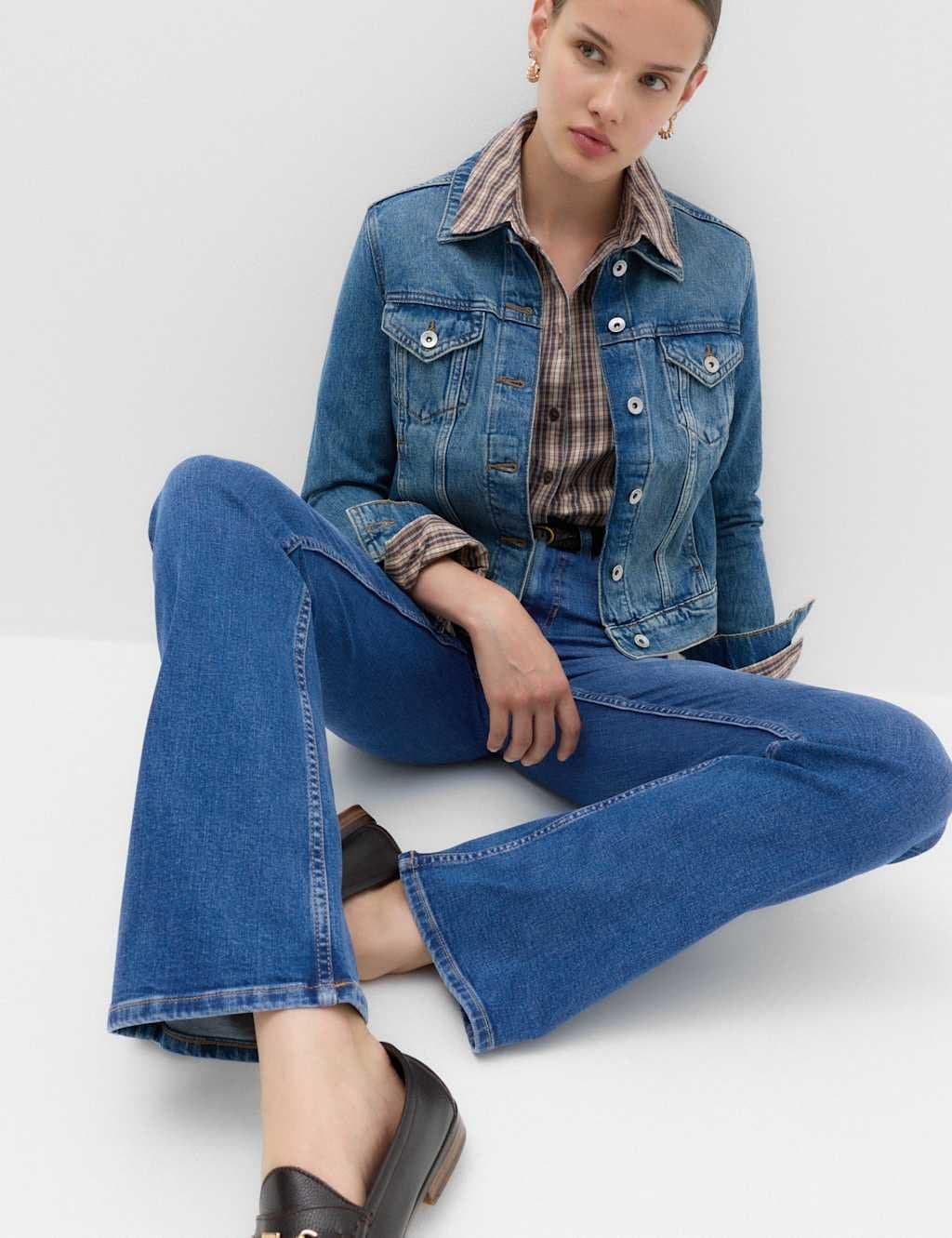 Marks & Spencer M&S Eva Mid Rise Bootcut Jeans Medium Indigo