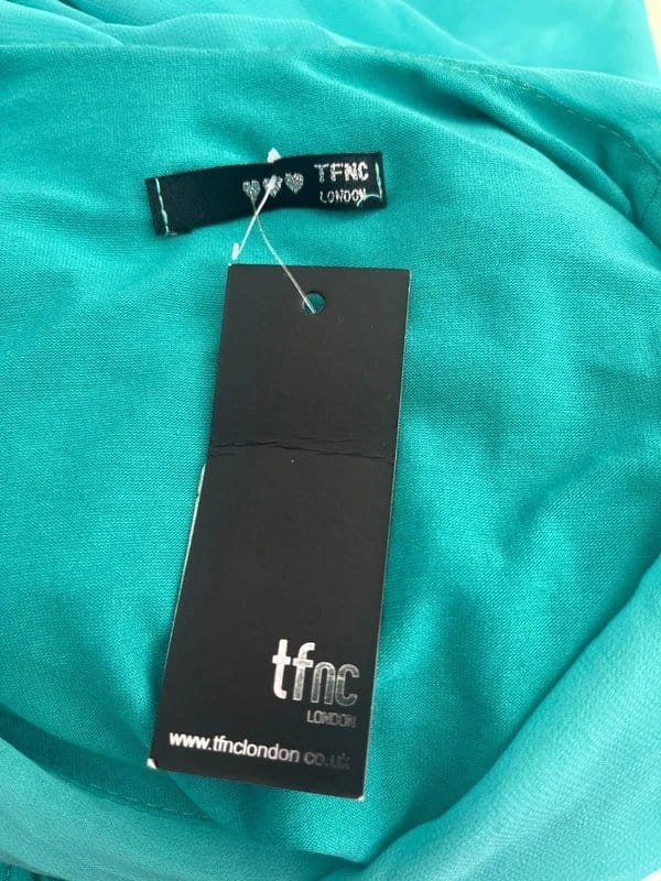 TFNC Turquoise Chiffon Wrap Dress Size S